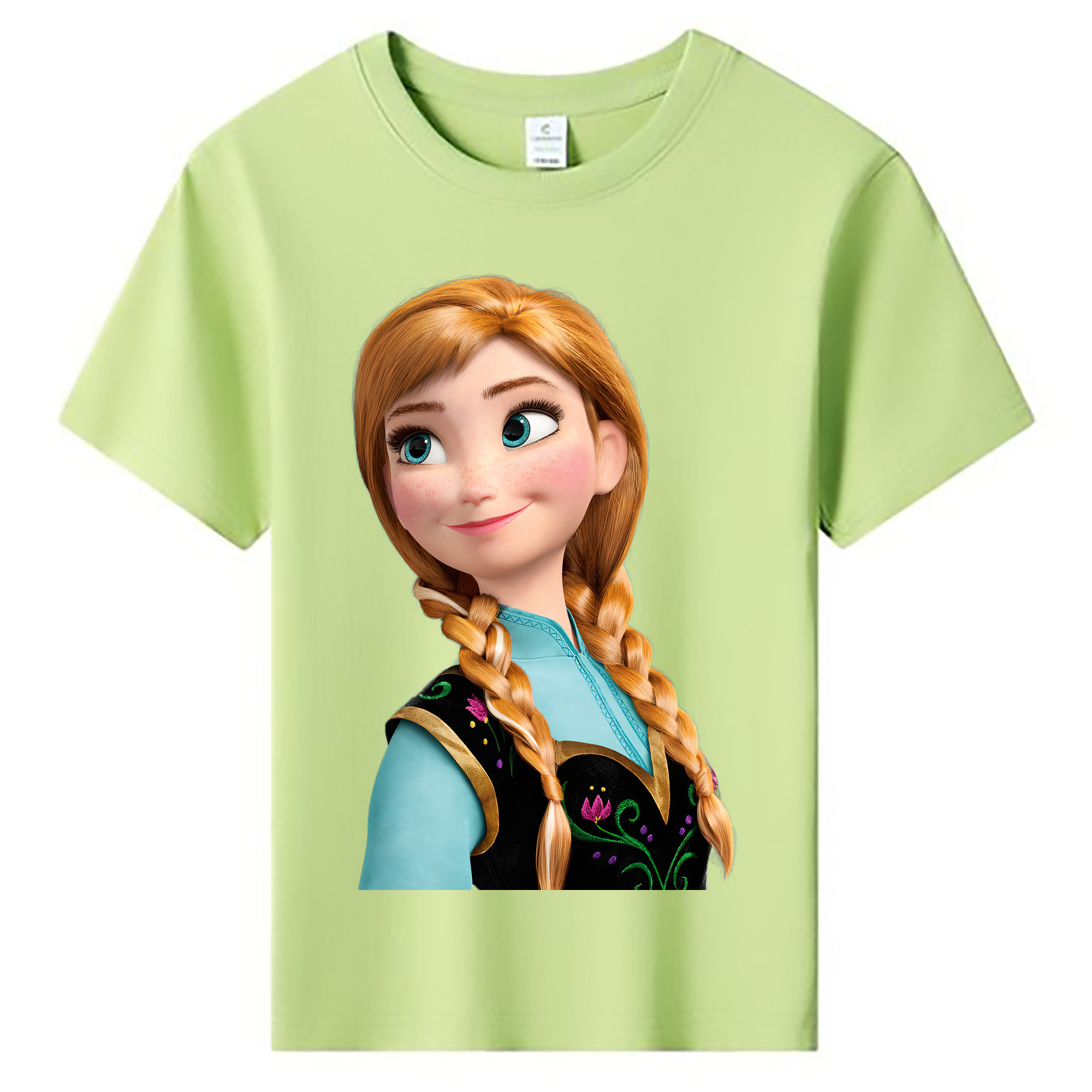 （画像用） アナと雪の女王 アンナ エルサ Frozen Anna Elsa 綿100％キッズTシャツ（フロントプリント）